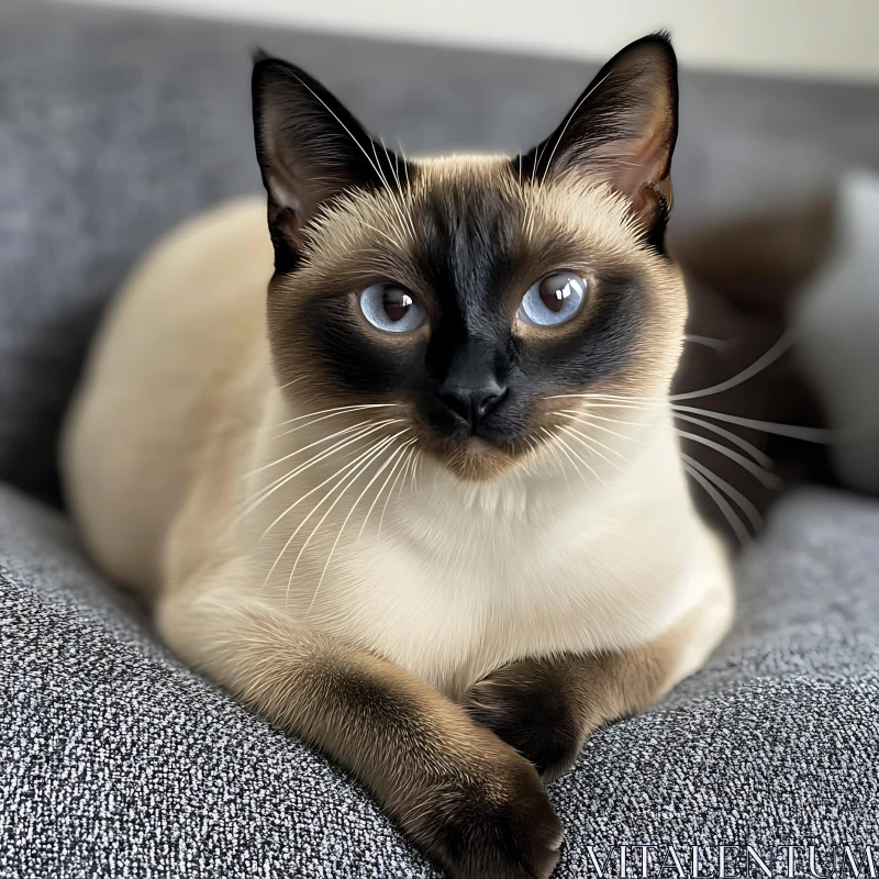 Siamese Cat Portrait AI Image