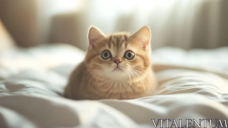 Charming Kitten with Expressive Eyes and Soft Fur AI Image