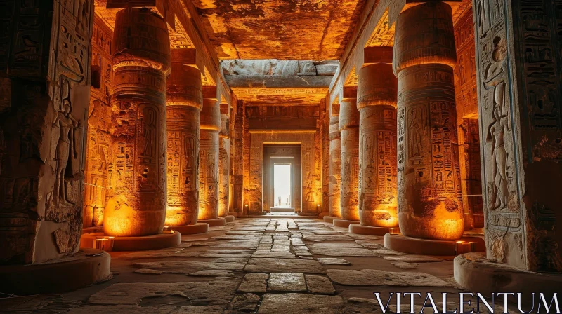 AI ART Ancient Egyptian Temple Interior - Mystical Setting