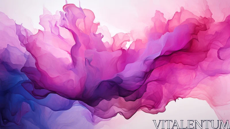Colorful Abstract Painting with Dreamy Cloud-Like Shape AI Image