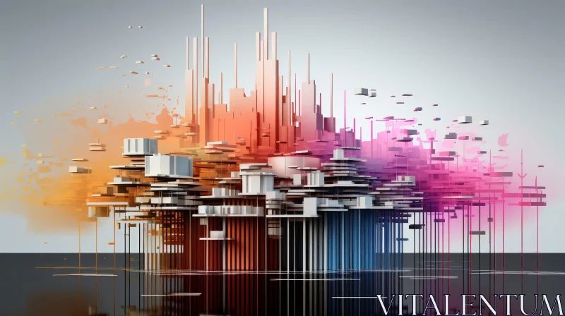Futuristic Cityscape - Colorful Urban Architecture AI Image