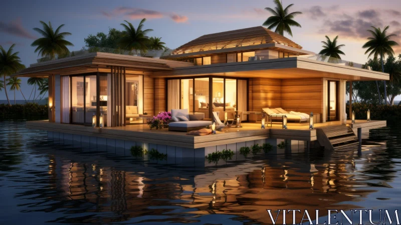 Sea Water Villa Resort Design - Serene and Tranquil AI Image