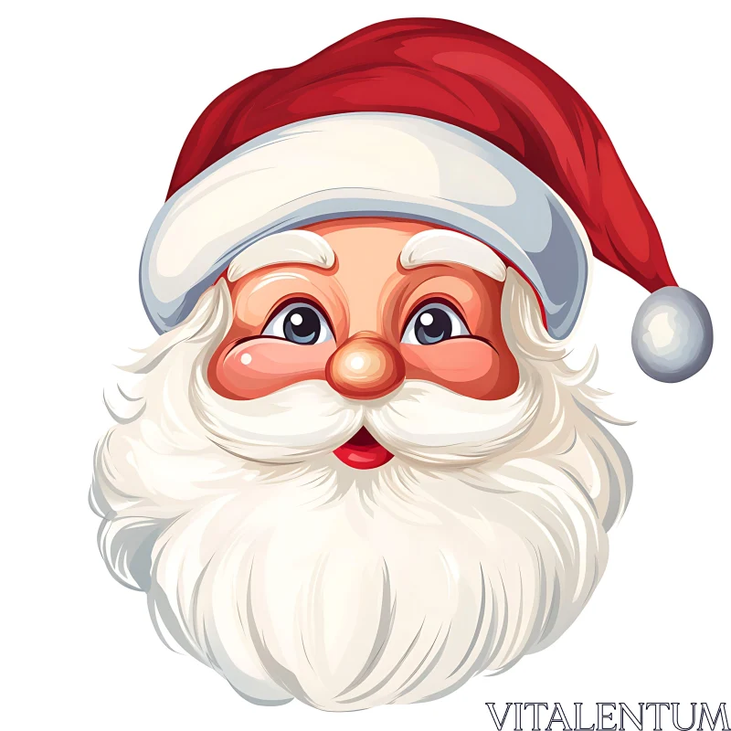 Joyful Santa Claus Illustrated Portrait AI Image