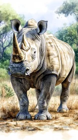 Rhinoceros Art in Nature