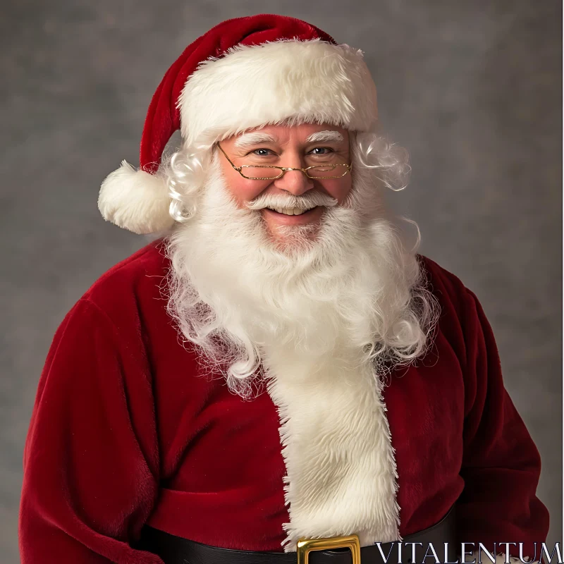 Santa Claus with White Beard and Red Suit AI Image