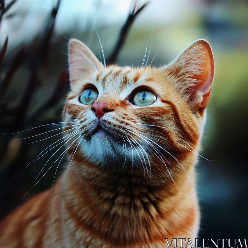 Expressive Face of a Ginger Cat AI Image