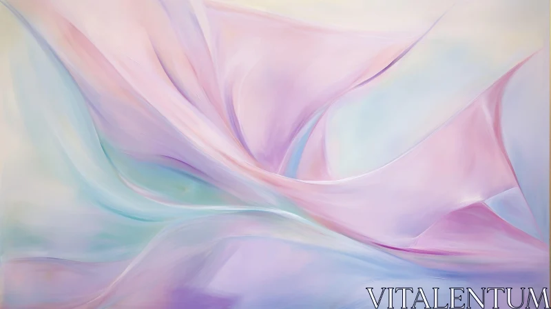 Ethereal Flower Petals Painting in Soft Pastel Colors AI Image
