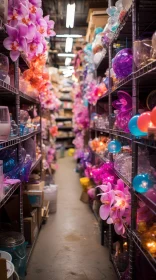 Vibrant and Colorful Flowers in a Store | Sparklecore and Asian-Inspired Design