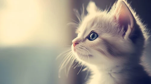 Cute Kitten Profile Close-up