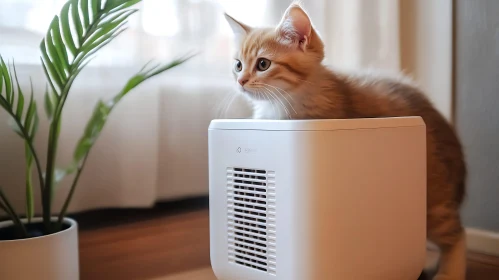 Curious Kitten in Cozy Home Setting