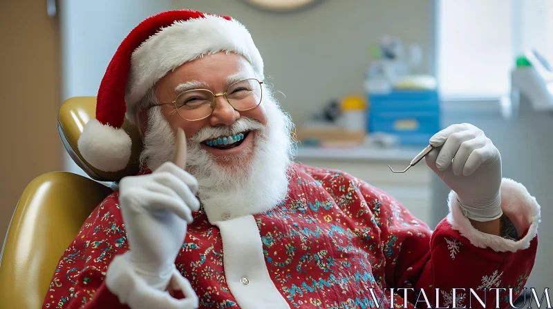 Santa at the Dentist AI Image