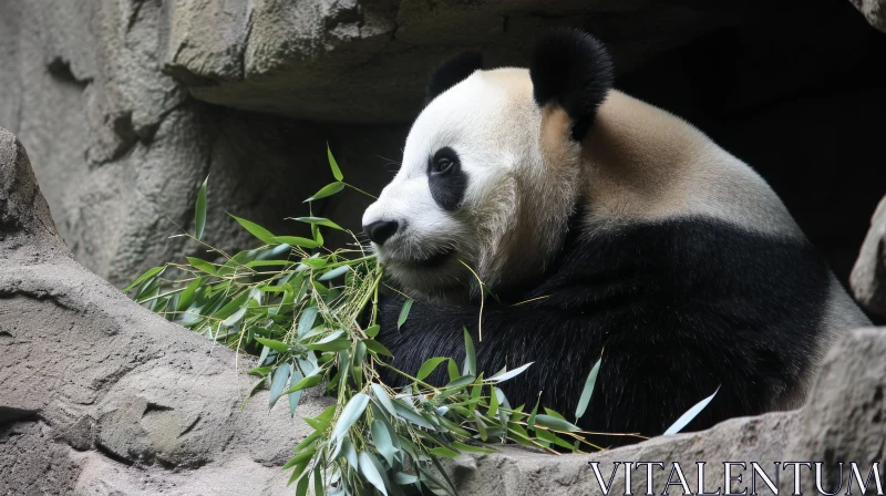 Captivating Panda Eating Bamboo - Nature's Serenity AI Image
