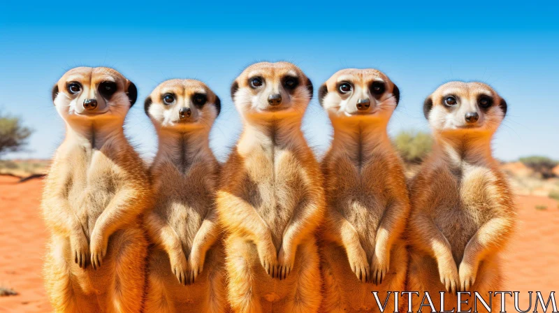 Meerkat Family in Desert AI Image