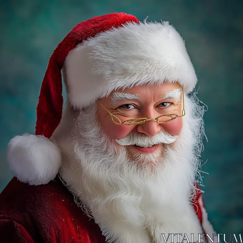 Santa Claus Close-Up Holiday Image AI Image