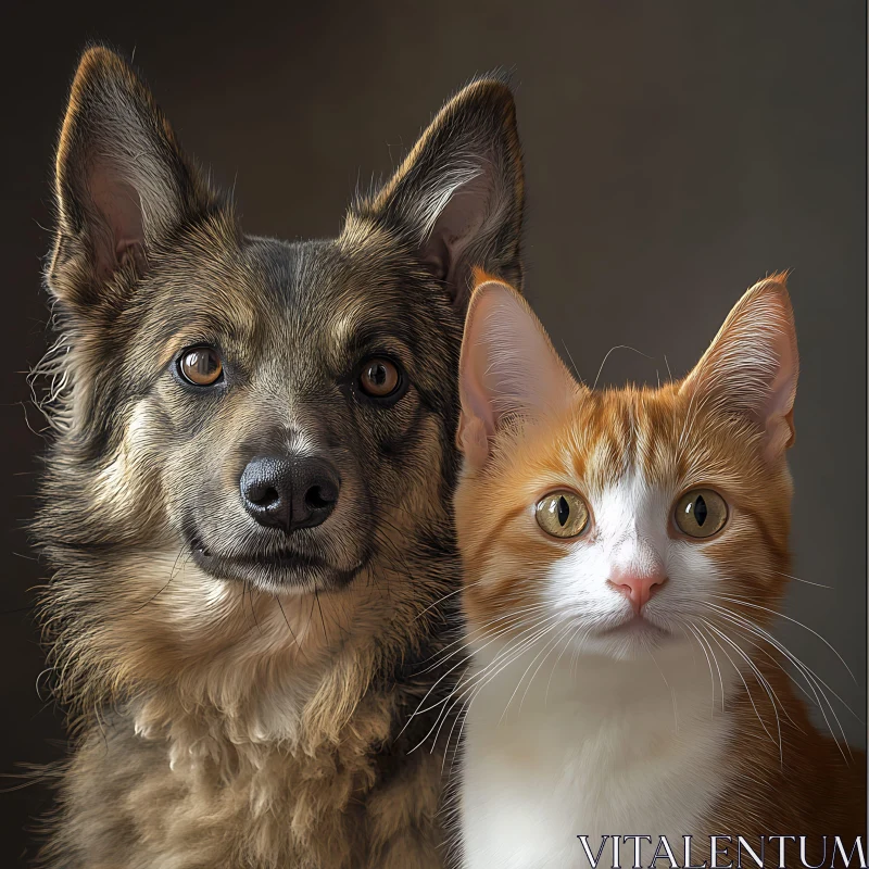 Companionship of Dog and Cat AI Image