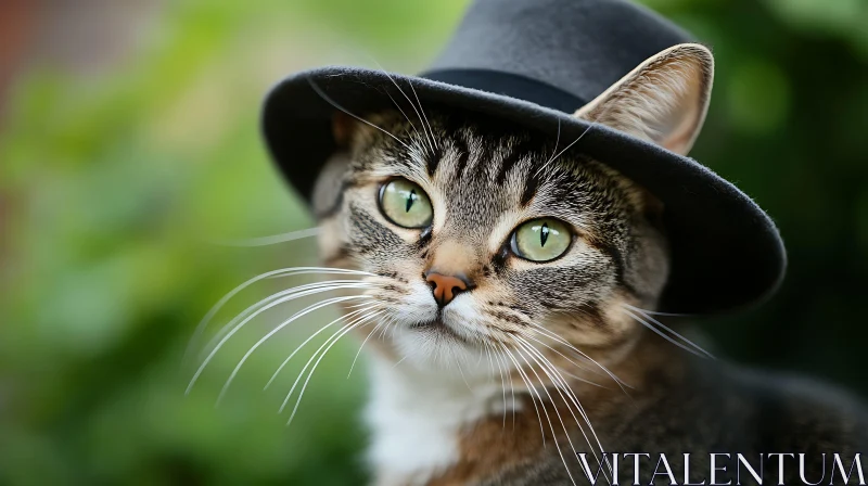 AI ART Stylish Cat Portrait with Hat