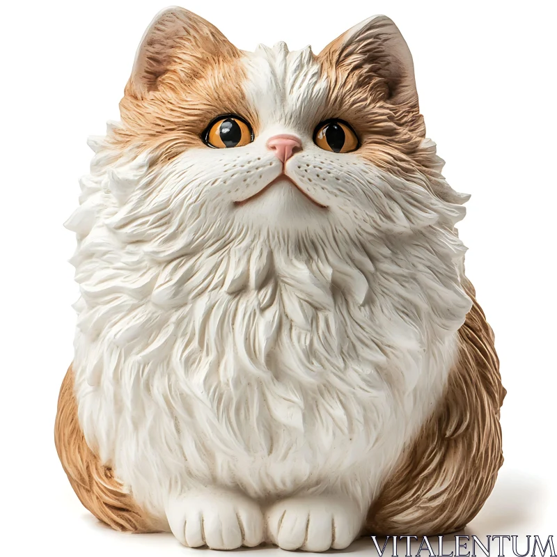 Adorable Cat Figurine AI Image