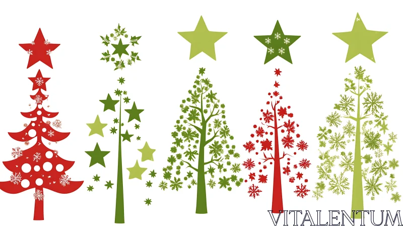 Festive Christmas Tree Designs AI Image