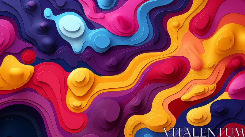 Colorful 3D Abstract Background - Energetic and Dynamic Design AI Image