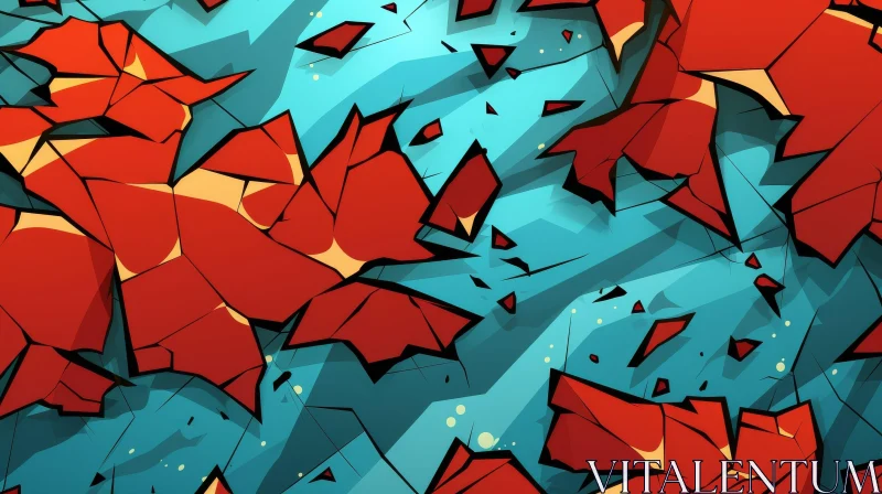 AI ART Colorful Abstract Background with Red and Yellow Shapes