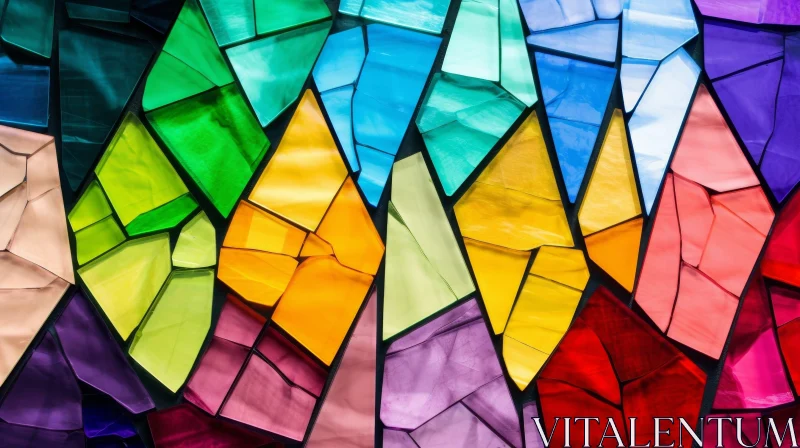 Colorful Stained Glass Window Art AI Image