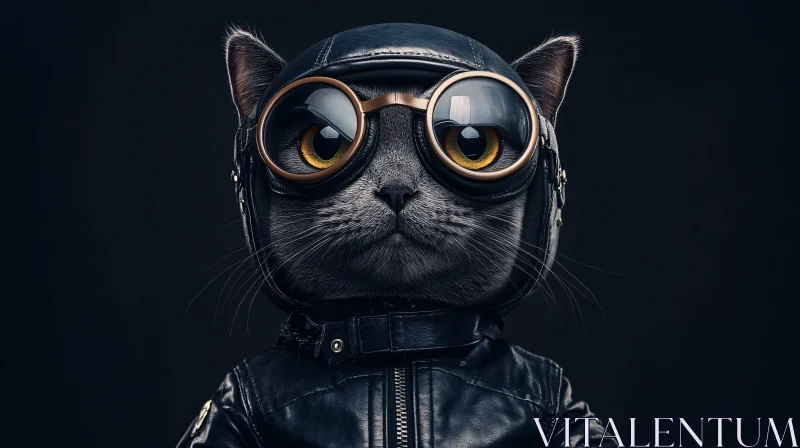 AI ART Cat Portrait in Pilot Gear