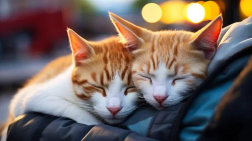 Peaceful Kittens Sleeping on Lap
