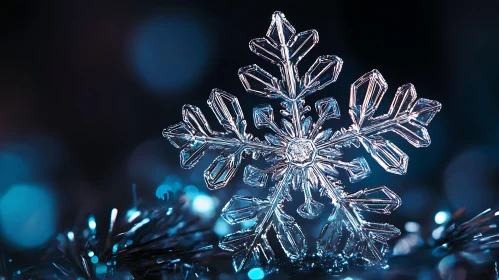 Detailed Winter Snowflake Decoration Photography