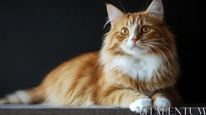 Majestic Orange Tabby Cat Portrait AI Image