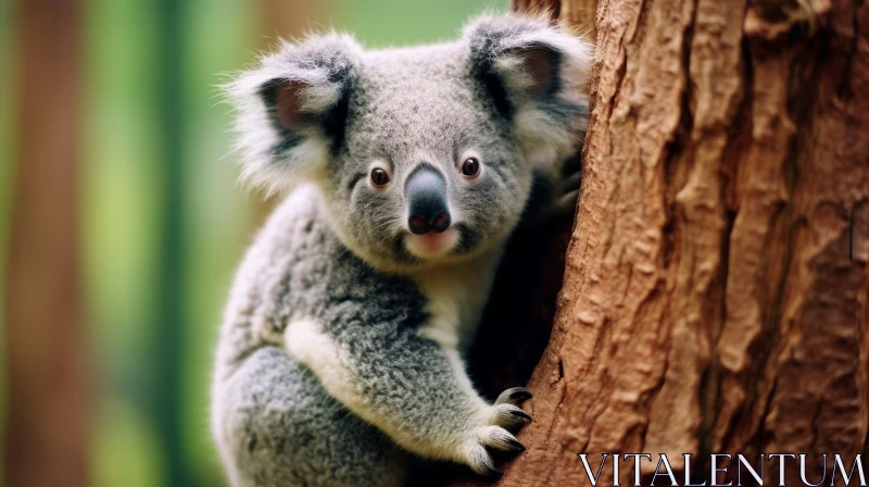 Curious Koala Portrait in Australian Habitat AI Image