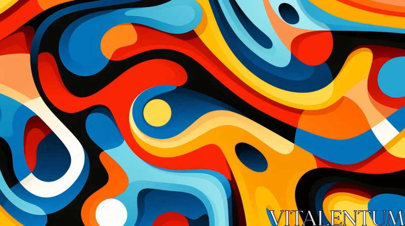 Vivid Abstract Painting for Home or Office Decor AI Image