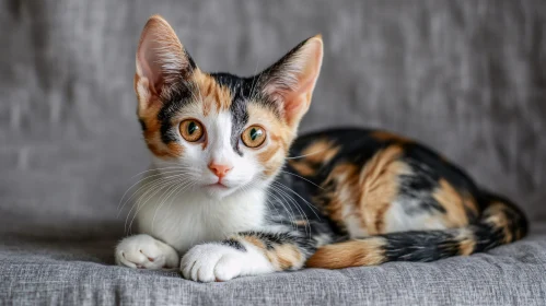 Adorable Calico Kitten Close-Up