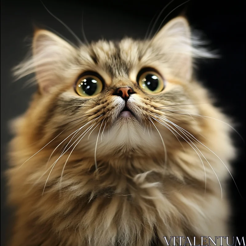 Adorable Fluffy Cat with Green Eyes AI Image