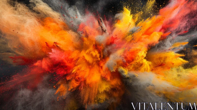 AI ART Colorful Powder Explosion on Black Background