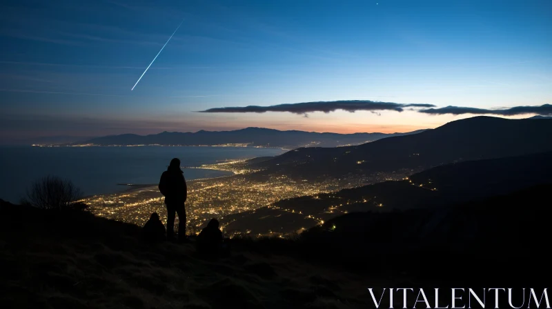 AI ART Moonlit Mountain City: A Captivating Night Photography