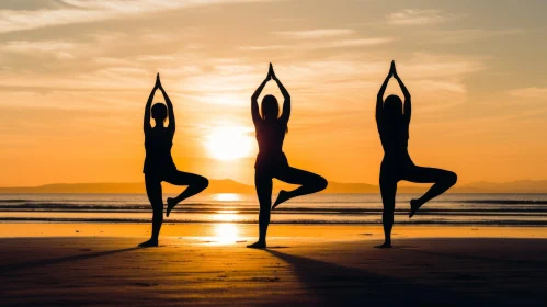 Tranquil Sunset Yoga on the Beach