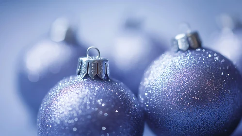 Sparkling Purple Christmas Baubles