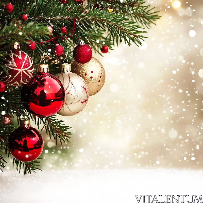 Festive Holiday Tree Decorations AI Image