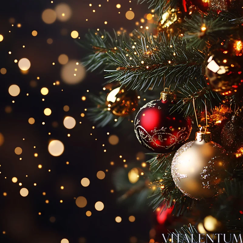 Festive Christmas Tree with Stunning Ornaments AI Image