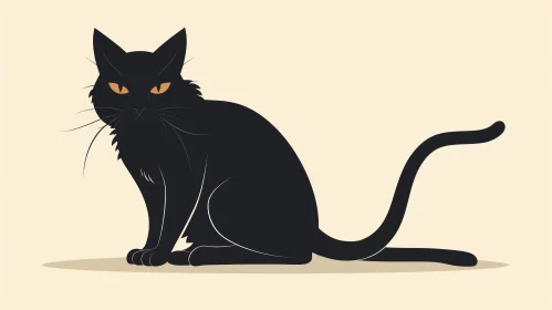 Black Cat Vector Illustration
