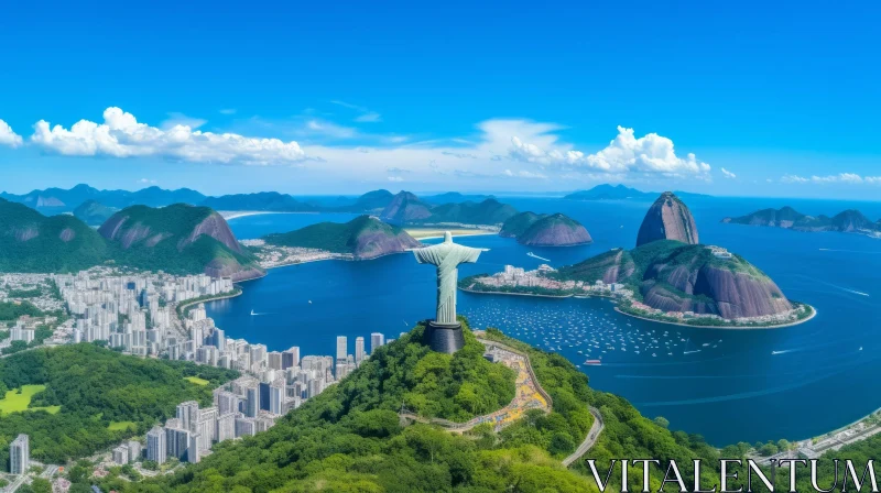 Captivating and Serene: The Statue of Christ Overlooking the Vibrant City of Rio AI Image