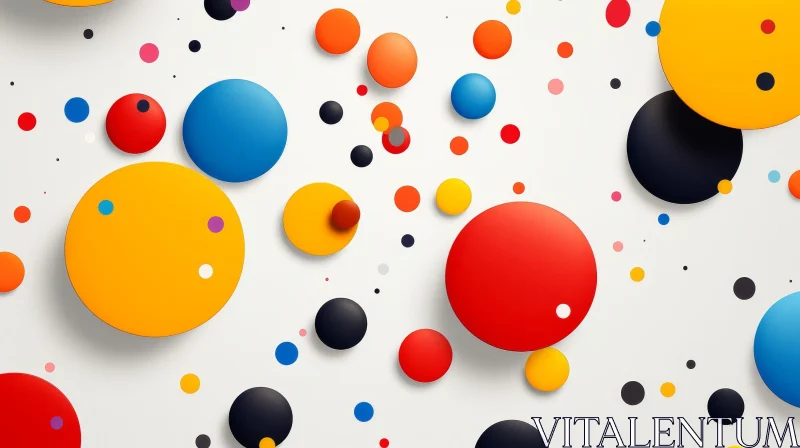 Colorful Abstract Circles Pattern on White Background AI Image
