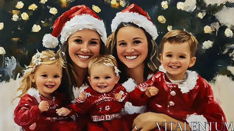 AI ART Festive Family Celebration with Santa Costumes