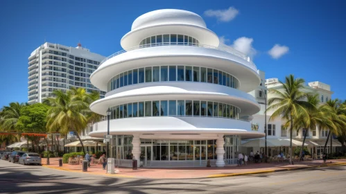 Art Deco Building in Miami: A Stunning Display of Circular Shapes and Rounded Forms