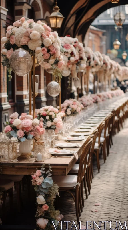 Bohemian Wedding Inspiration with Vintage Florals AI Image