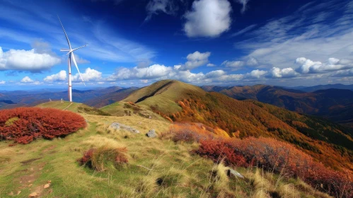 Captivating Wind Turbine in the Mountains - Stunning Nature Landscape