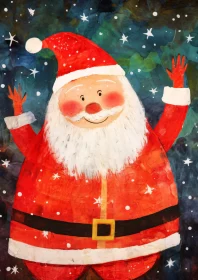 Festive Santa Claus Painting