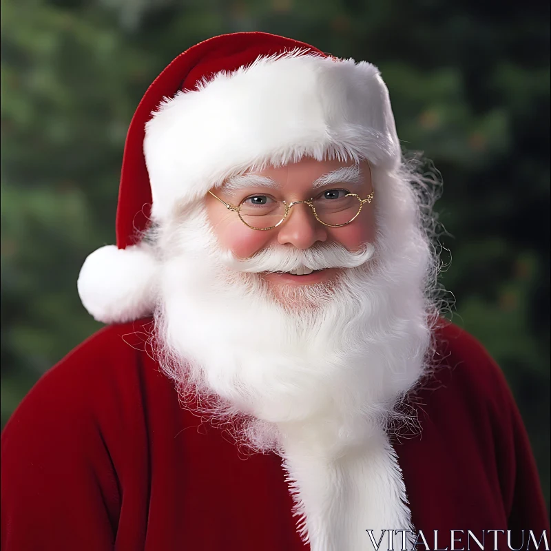 Festive Santa Claus Holiday Portrait AI Image