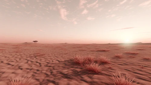 Sunny Desert Landscape: A Display of Serene Tranquility