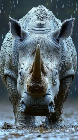 Rhinoceros in Rain